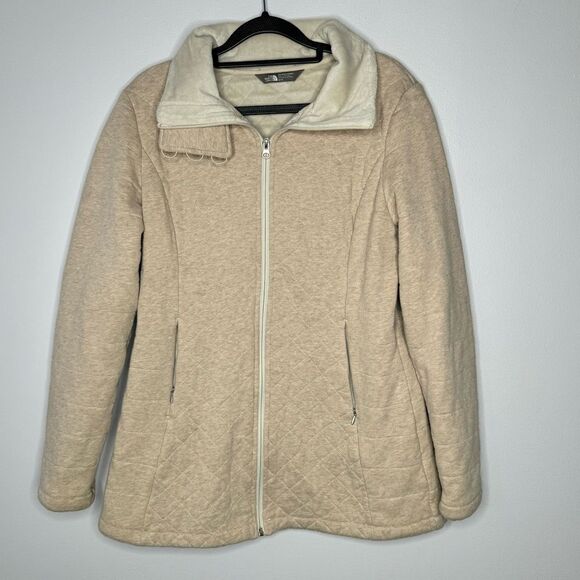 The north face cream zip up jacket size medium - Picture 1 of 5